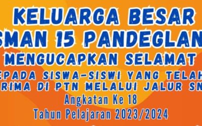 Selamat dan Sukses, 11 Siswa SMAN 15 Pandeglang Lolos SNBP dan PMDP 2024